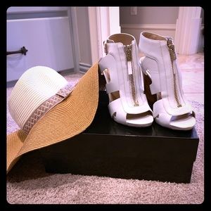 Marciano White Wedge Sandals